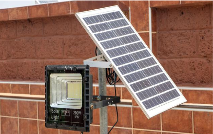 Solar panel for Lighting fixed to pole